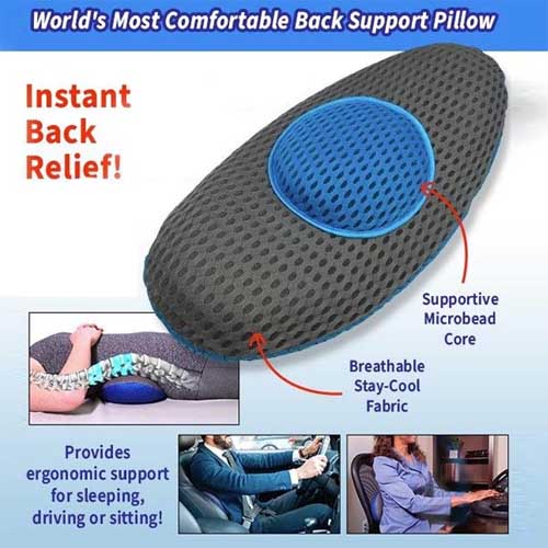 Comfy Curve Instant Back Relief Back Support Pillow My Basket